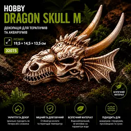 Декорація череп дракона Hobby Dragon Skull M 19,5×14,5×13,5 см для акваріума і тераріума (32075) - мініатюра 7