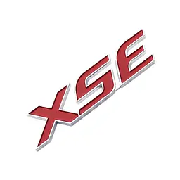 Емблема напис XSE для Toyota червона+хром 110х25 мм пластик (на скотчі)