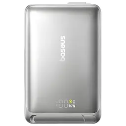 Портативний ЗП Power Bank Baseus Nomos Qi2 Kickstand OS with Cable 45W з БЗП 10000 mAh (P10078800) Lunar Gray - мініатюра 3