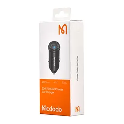 Автомобільний зарядний пристрій McDodo Bullet Series Type C 20W PD Car Charger CC-7490 Чорний - мініатюра 2