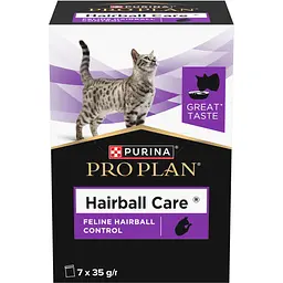 Вологий додатковий корм Purina Pro Plan Hairball Care для дорослих котів що допомагає виводити проковтнуту шерсть 245 г (7 шт x 35 г)