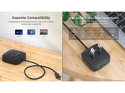 Мультипортовий адаптер REAL-EL CQ-407 black (EL123110011) - мініатюра 2