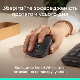 Мишка Logitech Signature Comfort Plus M850L Wireless/Bluetooth/USB-C for Business Graphite (910-007704) - мініатюра 4