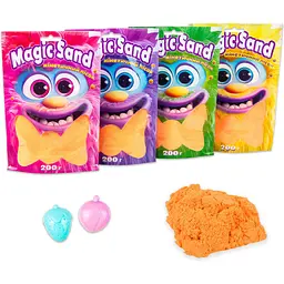 Кінетичний пісок Strateg Magic sand помаранчевий 200 г (39401-7) - мініатюра 2