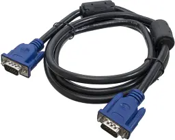 Кабель монітора 1.8м VGA Atcom (15261) HD15M/HD15M (VGA 3+9 1080p) 2 фер. кільця, чорний з синім