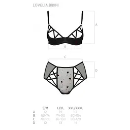 Еротичний комплект із малюнком Passion LOVELIA BIKINI black L/XL - мініатюра 5