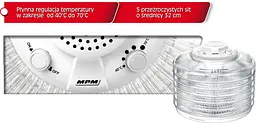 Сушка для овочів та фруктів MPM MSG-10 - мініатюра 3
