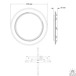 Світлодіодна люстра VEGA DUAL 2R 75 Вт 450×53 мм Чорно-Біла ESLLSE - мініатюра 5