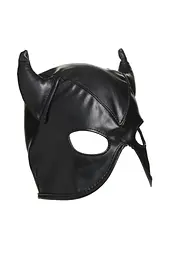 Маска Master Series Dungeon Demon Bondage Mask with Horns - Black - мініатюра 3