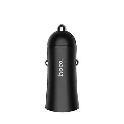 Автомобільний зарядний пристрій Hoco Z30a Easy Route 2USB металевий з індикатором чорний - мініатюра 2
