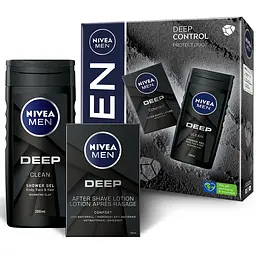 Набір чоловічий Nivea Men Deep Control 2023: Лосьйон після гоління 100 мл + Гель для душу 250 мл - мініатюра 2