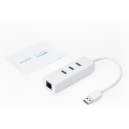 Мережевий адаптер TP-Link UE330 USB3.0 to GE 3xUSB3.0 HUB - мініатюра 7
