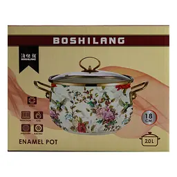 Каструля емальована 2 л зі скляною кришкою, flowers Yiwu HP-2-105 - мініатюра 6