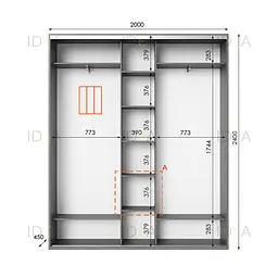 Шафа-купе Idea серія 2 200 x 45 x 240 см Венге темний - мініатюра 2