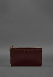 Шкіряна монетниця / міні-косметичка 3.0 бордова краст - мініатюра 2