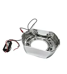 LED Маска Ангельські очі 3" D76 мм 12V 6000K BMW Білий Світло Хром Sport-L 2 шт. - мініатюра 3
