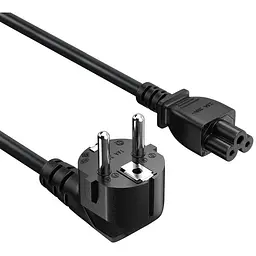 Кабель живлення від мережі PC-186, чорний, 1.5 м, GTL, CEE 7/7 - IEC C5, 3x0.75 мм² (GTLPC18615C5BK)