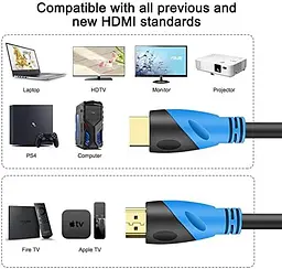 Кабель Rommisie HDMI 2.0 4K 15 м (50FT) 18 Гбіт/с із позолоченими роз'ємами - мініатюра 5