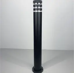 Стильний вуличний ліхтар в чорному корпусі | Line F | Арт. 8021 80CM BK (стовп) - мініатюра 5