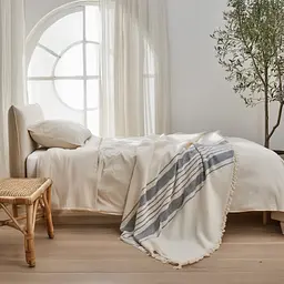 Покривало на дитяче ліжко 80x160 см льон сірий Colorful Home - мініатюра 3