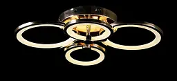 Люстра стельова LED Splendid Ray LK38/2+2, 4 лампи, золото/білий, 60 см, димер, сучасний стиль для дому - мініатюра 3
