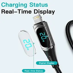 Зарядний кабель Display ESSAGER Type C to Lightning 1метр 20W - мініатюра 3