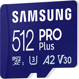 Карта пам'яті Samsung microSDXC PRO Plus 512GB Class 10 UHS-I U3 V30 A2 + SD Adapter (MB-MD512SA) [112861] - мініатюра 6