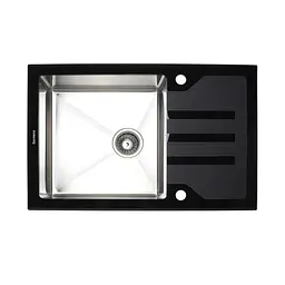 Кухонна мийка Platinum Handmade Black Glass 780x510x200, Чорний