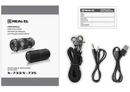 Портативная колонка REAL-EL RX733 24W Bluetooth TWS, RGB, Haki - мініатюра 8