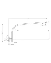 Кронштейн для верхнього душу Imprese SH01-3010400B, Хром - мініатюра 2