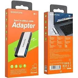 Адаптер розширювальний хаб Borofone DH2 - Type-C до 4K HDMI + USB 3.0 - мініатюра 8