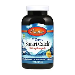 Жирные кислоты Carlson Омега-3 для Подростков, Teens Smart Catch, 180 желатиновых (CL1612)