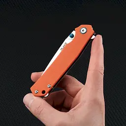 Ніж складаний туристичний Ruike P801-J, (8.6 см) 14C28N / G10 помаранчевий - мініатюра 18