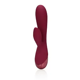 Вібратор-кролик Loveline Smooth Silicone Rabbit 20 см (вишневий) - мініатюра 17