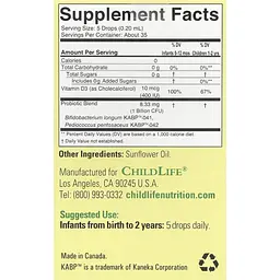 Пробіотики для імунітету дитини ChildLife Probiotic Drops InfantBiotics у краплях 8 мл - мініатюра 2