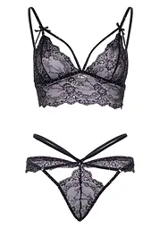 Leg Avenue Leg Avenuetrappy bralette and g-string Black S - мініатюра 5
