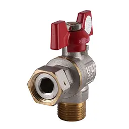 Кран кульовий кутовий з накидною гайкою Solomon 1/2″ ЗВ PN40 160402 - мініатюра 2
