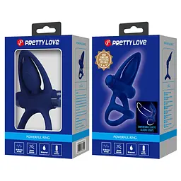 Віброкільце Pretty Love Vibration Cock Ring синій - мініатюра 10
