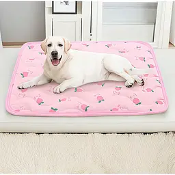 Літня підстилка, що охолоджує Derby Ice Silk Summer Pet Cooling Mat Strawberry 50х60 см - мініатюра 2