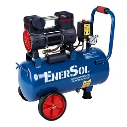 EnerSol Компрессор повітряний ES-AC285-24-2OF безолійний 230В 1.08кВт, 24л, 285л/хв, 8бар, 14.5кг