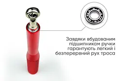 Швидкісна скакалка EasyFit Aluminium зі сталевим тросом та алюмінієвими ручками червона (EF-1910-R) - мініатюра 6