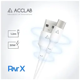 Дата кабель USB 2.0 AM to USB-C 1.2m 30W ACCLAB (1283126559532) - мініатюра 3