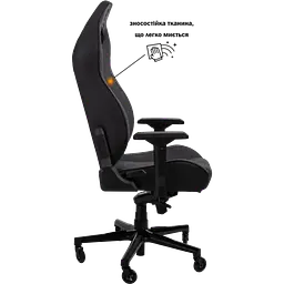 Геймерське крісло GT Racer чорне з темно-сірим (X-8009 Fabric Dark Gray/Black XL) - мініатюра 4