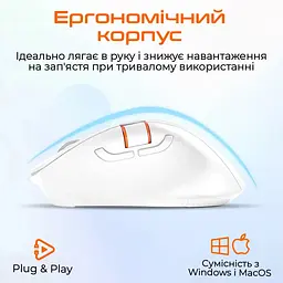 Мишка Meetion BTM032 Wireless/Bluetooth/USB White (MT-BTM032-B) - мініатюра 6