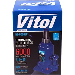 Домкрат гідравлічний телескопічний Vitol 6т 2-циліндричний 215-495 мм 8.9 кг (DB-60002C) - мініатюра 6