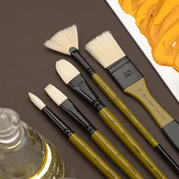 Пензель щетина овальна AMBER 2306FR №1 довга ручка Rosa - мініатюра 4