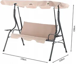 Садова гойдалка Garden Line Vip beige 170 x 110 x 153 см - мініатюра 8