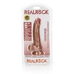 Фалоімітатор RealRock Curved Realistic, 17 см (тілесний) - мініатюра 5