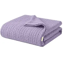 Плед покривало Cosas Lavander Knitted Braid 230х240 см косичка (Blanket_26Lavander_KnittedBraid_230x240)