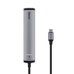 USB-хаб BASEUS Hub mechanical eye 6 в 1 Сірий (CAHUB-J0G) - мініатюра 5